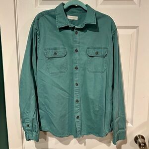 Aeropostale Men’s Casual Teal Button-Down Shirt Large 100% Cotton